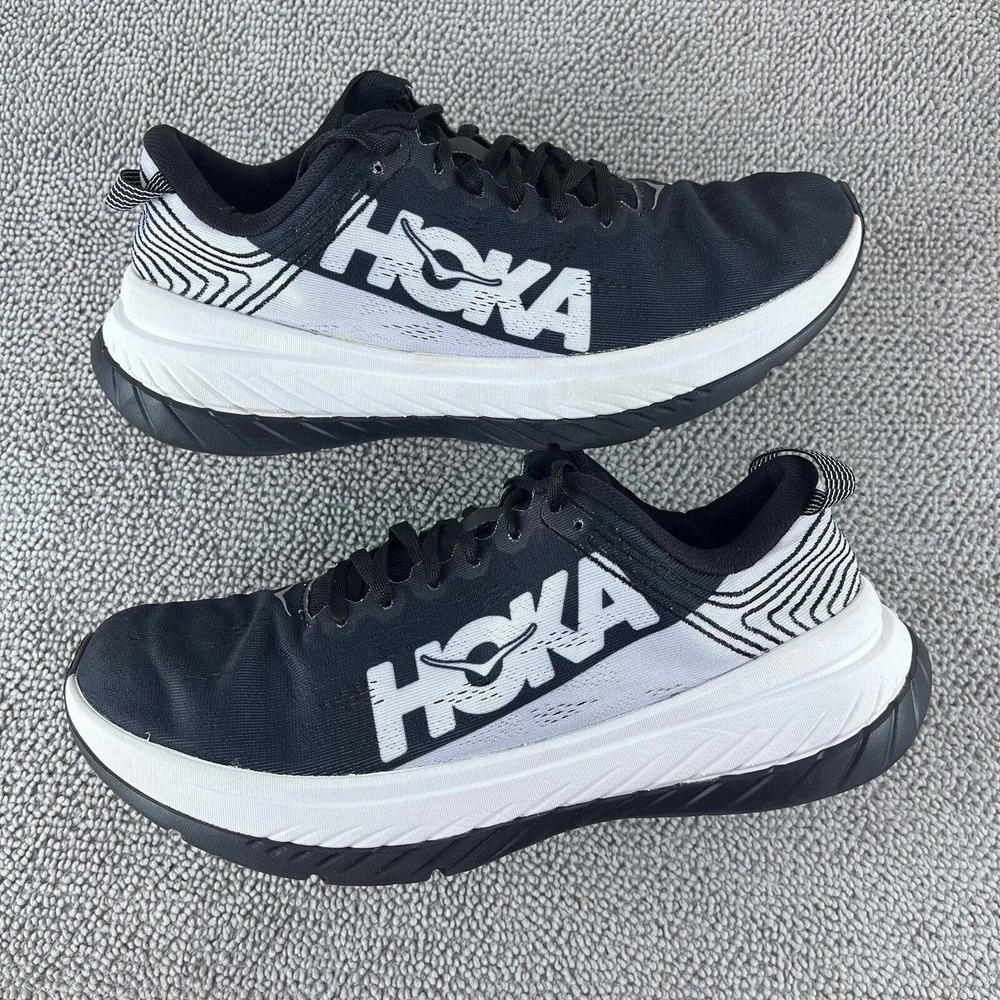 Hoka One One Carbon X Black White Running Shoes Sneakers Women's Size 11